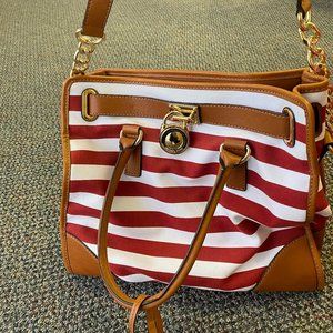 Michael Kors Canvas Stripped Bag